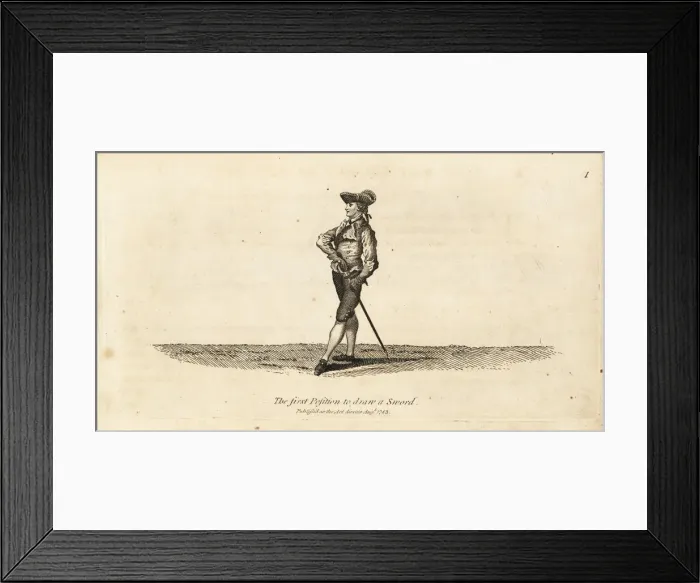 Framed Print : Gentleman fencer in first position to draw a sword Framed Print : Gentleman fencer in first position to draw a sword