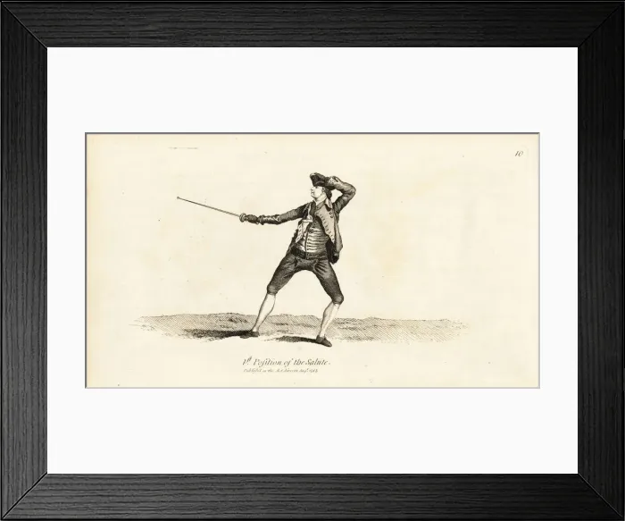 Framed Print : Gentleman fencer in the first position of the Salute Framed Print : Gentleman fencer in the first position of the Salute