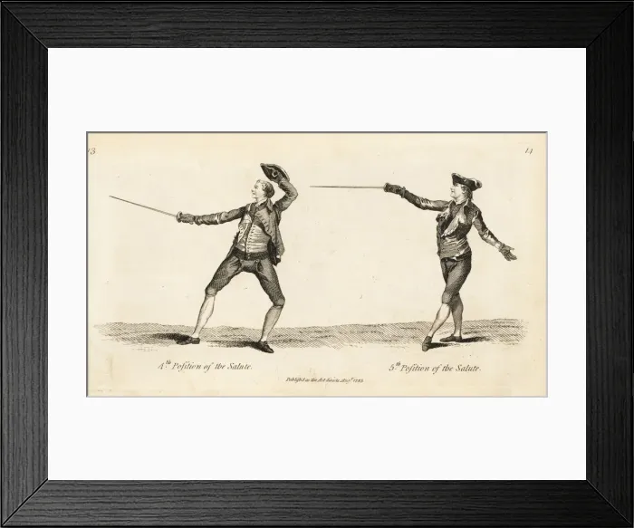 Framed Print : Gentleman fencers in the fourth and fifth