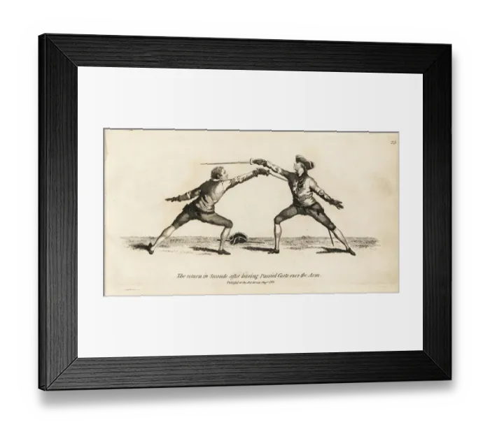 Framed Print : Gentleman fencer making the Seconde return Framed Print : Gentleman fencer making the Seconde return