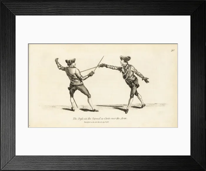 Framed Print : Gentleman fencer making the Pass on the sword Framed Print : Gentleman fencer making the Pass on the sword