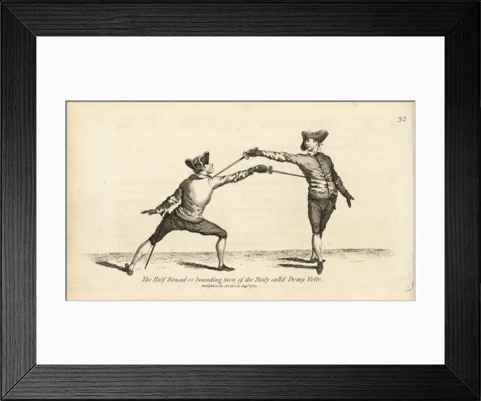 Framed Print : Gentleman fencer in the Demi-Volte turn Framed Print : Gentleman fencer in the Demi-Volte turn