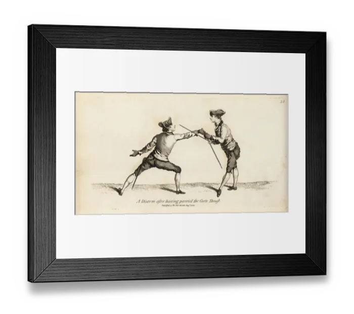 Framed Print : Gentleman fencer disarming his opponent Framed Print : Gentleman fencer disarming his opponent