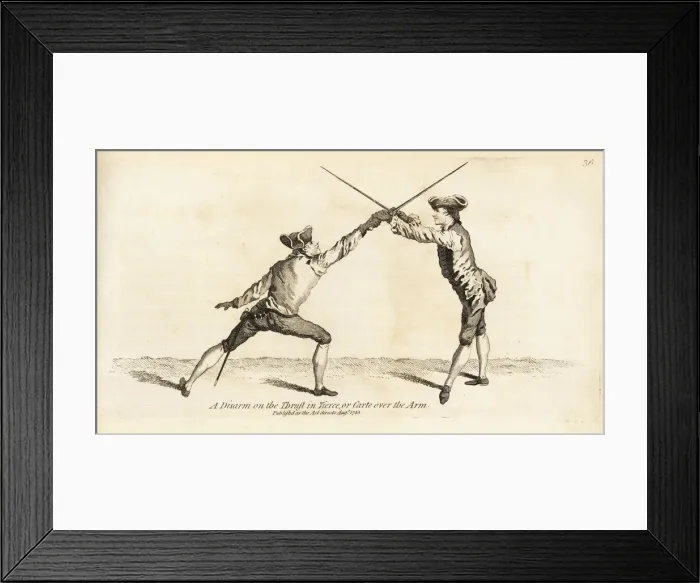 Framed Print : Gentleman fencer disarming his opponent Framed Print : Gentleman fencer disarming his opponent