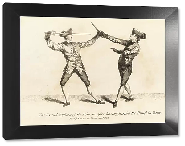 Gentleman fencer disarming his opponent