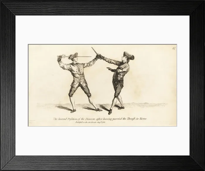 Framed Print : Gentleman fencer disarming his opponent Framed Print : Gentleman fencer disarming his opponent
