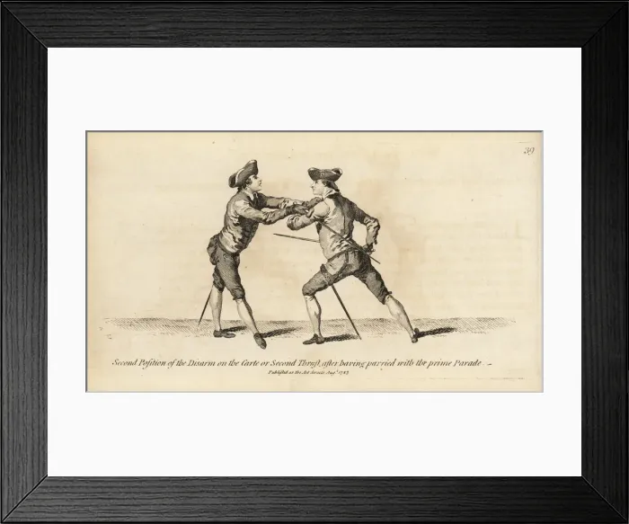 Framed Print : Gentleman fencer in the second position of Framed Print : Gentleman fencer in the second position of