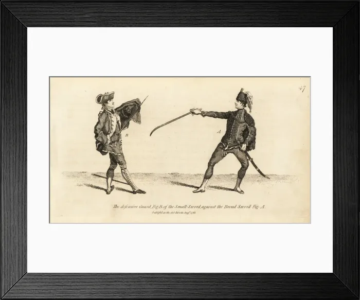 Framed Print : Defensive guard of the small sword (B) against Framed Print : Defensive guard of the small sword (B) against