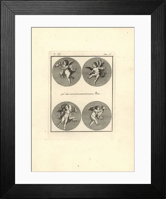 Framed Print : Four putti with symbols of Bacchus Framed Print : Four putti with symbols of Bacchus