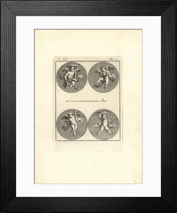 Framed Print : Four putti with symbols of Bacchus Framed Print : Four putti with symbols of Bacchus