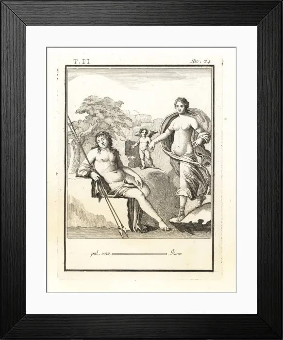 Framed Print : Diana led by Amore (cupid) falls in love with Framed Print : Diana led by Amore (cupid) falls in love with