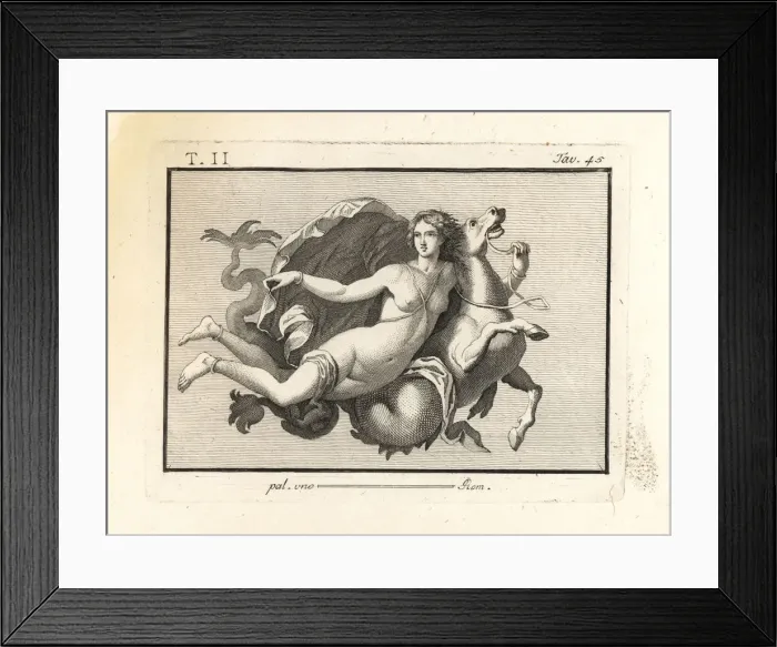 Framed Print : One of the 50 daughters of Nereus mounted on a sea monster Framed Print : One of the 50 daughters of Nereus mounted on a sea monster