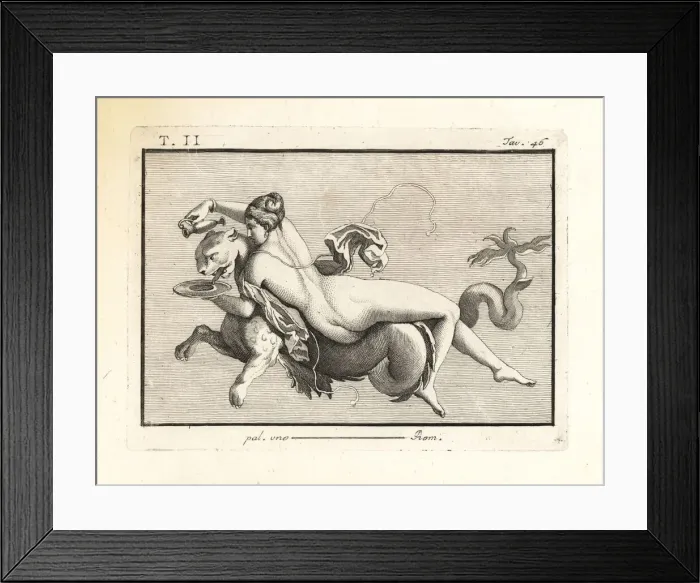 Framed Print : A daughter of Nereus mounted on a sea monster Framed Print : A daughter of Nereus mounted on a sea monster