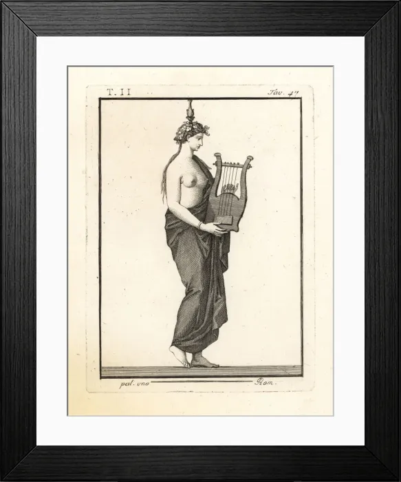 Framed Print : Citharist with garland of ivy, possibly Sappho Framed Print : Citharist with garland of ivy, possibly Sappho