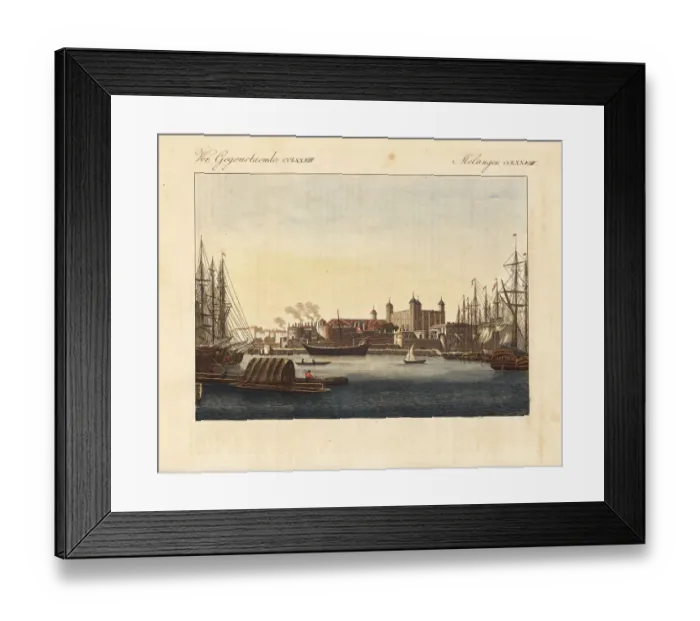 Framed Print : View of the River Thames and the Tower of London, 1820 Framed Print : View of the River Thames and the Tower of London, 1820