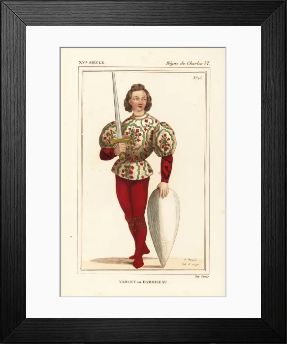 Framed Print : Page or squire, Varlet ou damoiseau, to a Framed Print : Page or squire, Varlet ou damoiseau, to a