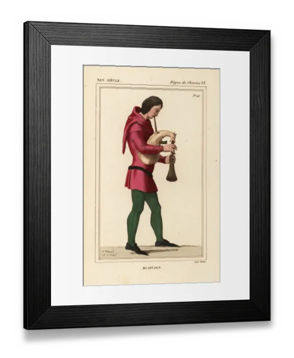 Framed Print : French musician playing the musette de cour Framed Print : French musician playing the musette de cour