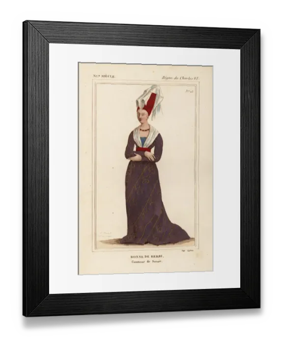 Framed Print : Bonne of Berry, countess of Savoy, 1362-1435 Framed Print : Bonne of Berry, countess of Savoy, 1362-1435