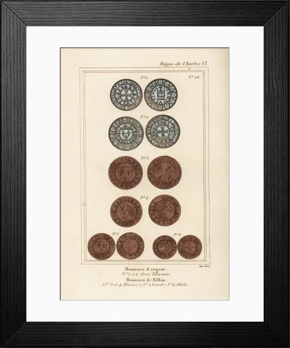 Framed Print : French medieval silver (argent) and copper Framed Print : French medieval silver (argent) and copper