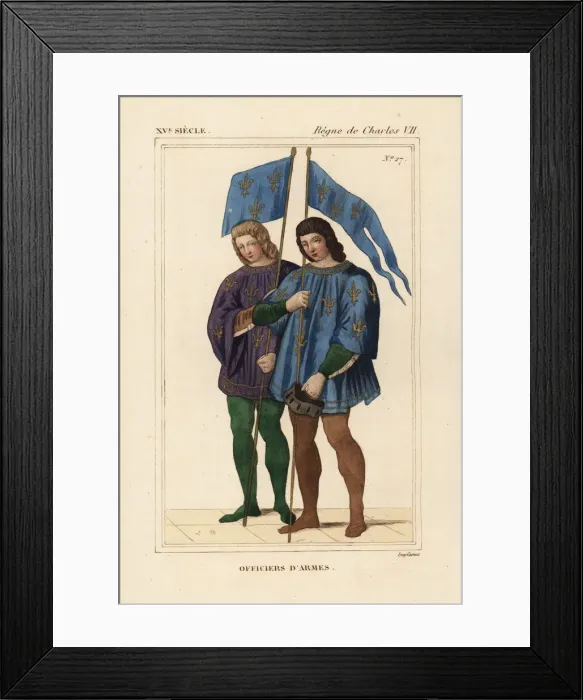 Framed Print : Heralds or officers of arms, 15th century Framed Print : Heralds or officers of arms, 15th century