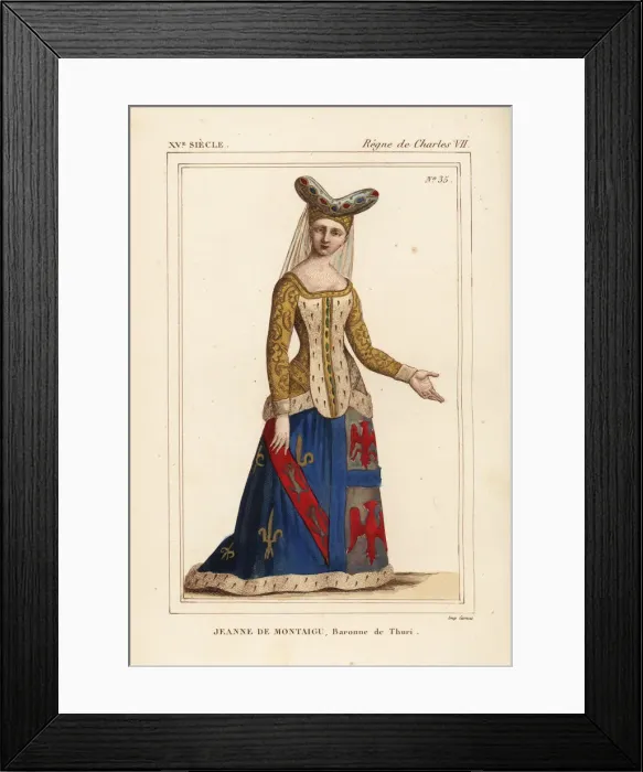 Framed Print : Jeanne de Montagu, wife of Jacques de Bourbon Framed Print : Jeanne de Montagu, wife of Jacques de Bourbon