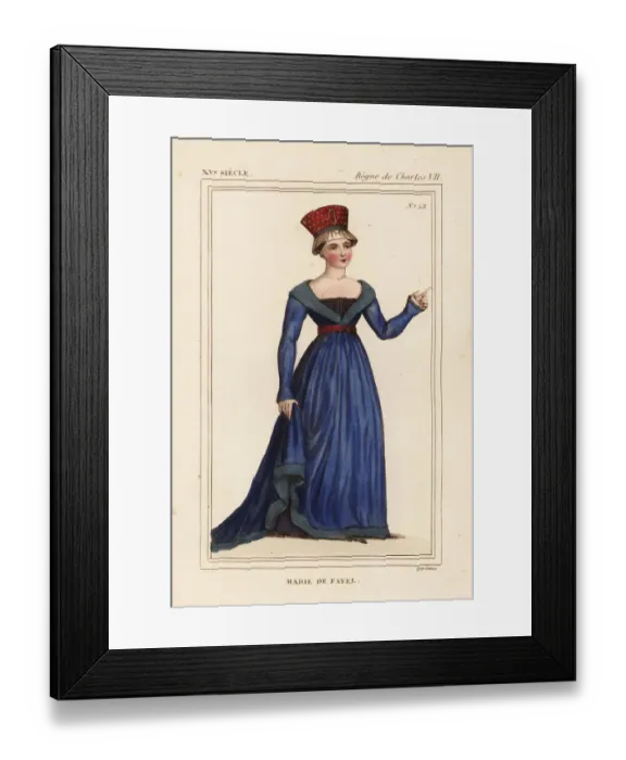 Framed Print : Marie de Fayel, countess of Dammartin, 15th century Framed Print : Marie de Fayel, countess of Dammartin, 15th century