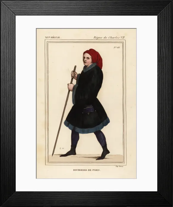 Framed Print : Bourgeois man of Paris, 15th century Framed Print : Bourgeois man of Paris, 15th century