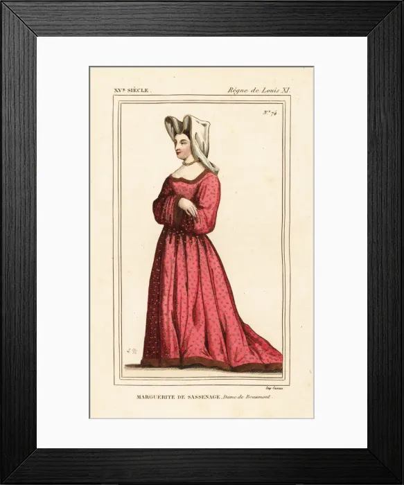 Framed Print : Marguerite de Sassenage, Lady Beaumont d. 1471 Framed Print : Marguerite de Sassenage, Lady Beaumont d. 1471