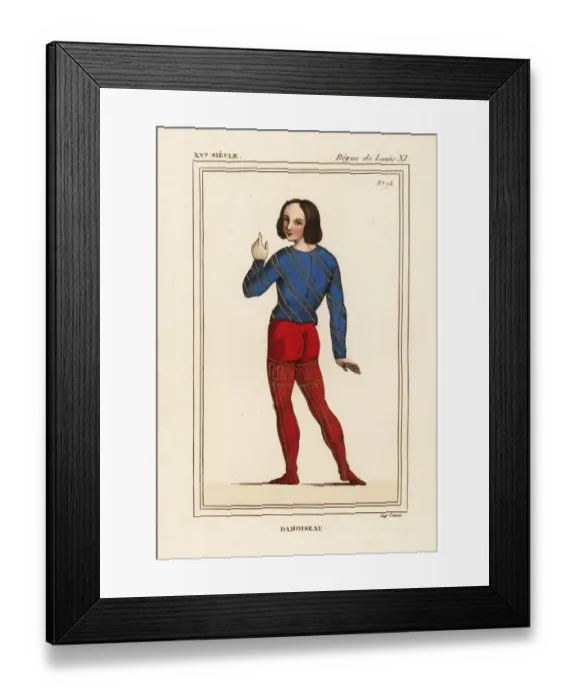 Framed Print : Damoiseau, son of a nobleman or gentleman, 15th century Framed Print : Damoiseau, son of a nobleman or gentleman, 15th century