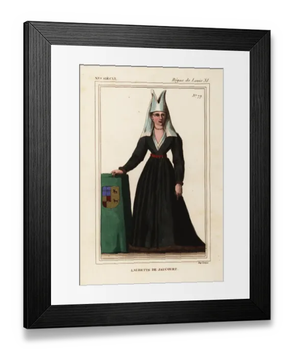 Framed Print : Lauretta of Jaucourt, wife of Michael of Chaugy Framed Print : Lauretta of Jaucourt, wife of Michael of Chaugy