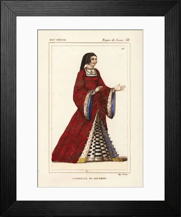 Framed Print : Gabrielle de Bourbon, wife of Louis II of Framed Print : Gabrielle de Bourbon, wife of Louis II of