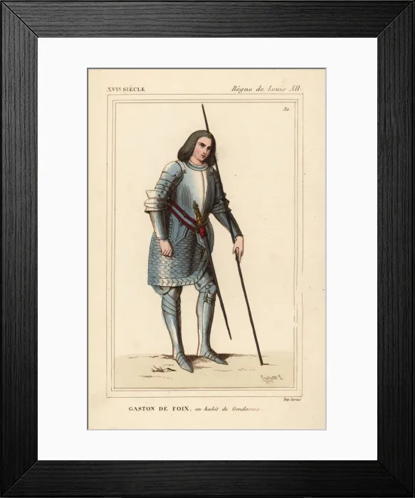 Framed Print : Gaston de Foix, Duke of Nemours, in suit of armour 1489-1512 Framed Print : Gaston de Foix, Duke of Nemours, in suit of armour 1489-1512