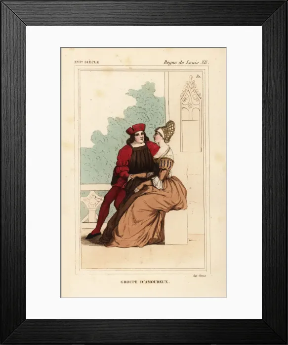Framed Print : Pair of lovers, circa 1500 Framed Print : Pair of lovers, circa 1500