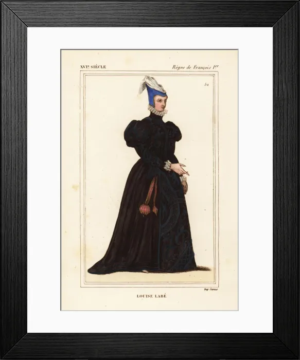 Framed Print : Louise Labe, la Belle Cordiere, French poet 1526-1566 Framed Print : Louise Labe, la Belle Cordiere, French poet 1526-1566