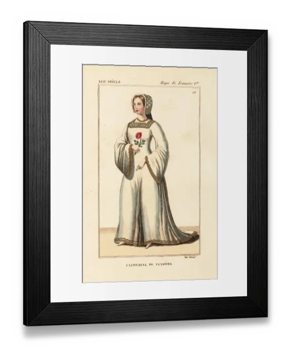 Framed Print : Catherine de Vendome, wife of Jean d Estrees, d. 1567 Framed Print : Catherine de Vendome, wife of Jean d Estrees, d. 1567