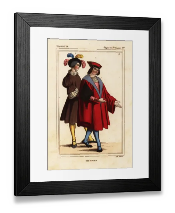 Framed Print : Fashions of bourgeois men of Paris, reign Framed Print : Fashions of bourgeois men of Paris, reign