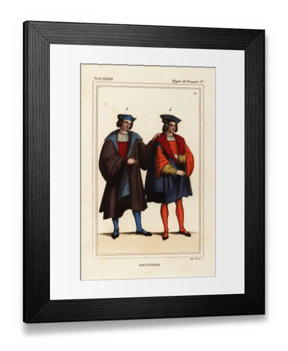 Framed Print : Fashions of bourgeois men of Paris, reign Framed Print : Fashions of bourgeois men of Paris, reign