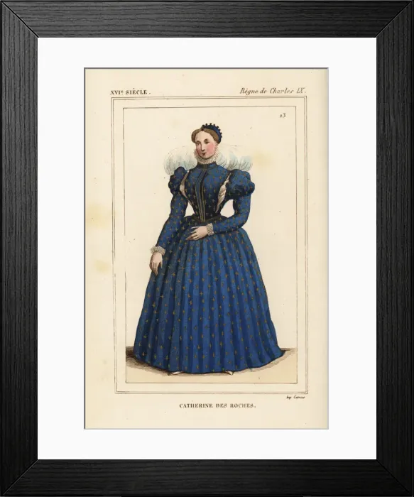 Framed Print : Catherine des Roches, daughter of Madeleine Neveu, writer Framed Print : Catherine des Roches, daughter of Madeleine Neveu, writer