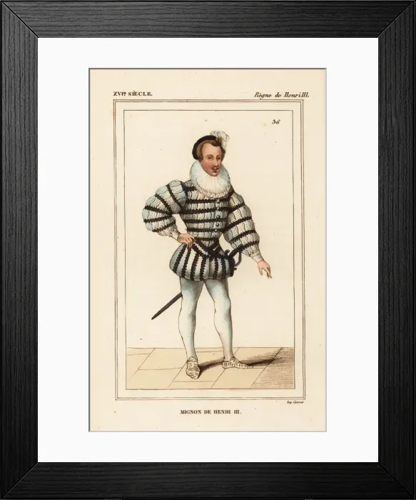 Framed Print : One of Les Mignons at the court of King Henry III of France Framed Print : One of Les Mignons at the court of King Henry III of France