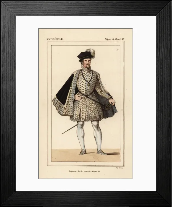 Framed Print : Lord at the court of King Henry III of France Framed Print : Lord at the court of King Henry III of France