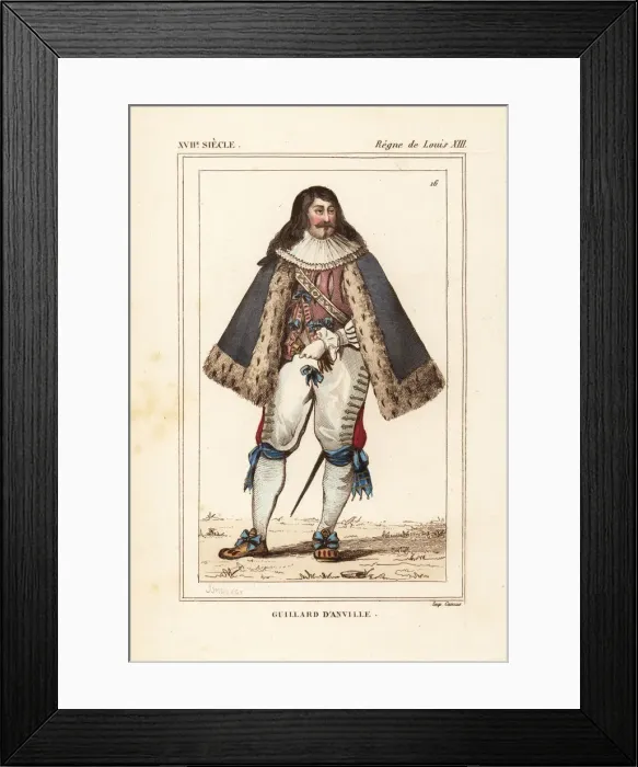 Framed Print : Guillard d Anville, author of La Chastete 1624 Framed Print : Guillard d Anville, author of La Chastete 1624