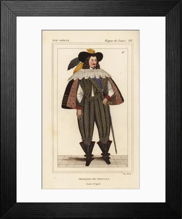Framed Print : Francois de Noailles, Comte d Agen, musketeer Framed Print : Francois de Noailles, Comte d Agen, musketeer
