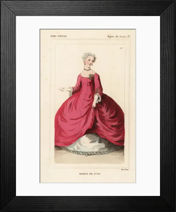 Framed Print : French womens fashions of 1750 Framed Print : French womens fashions of 1750
