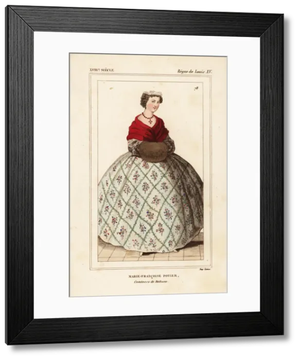 Framed Print : Marie-Francoise Potier, Comtesse de Bethune b. 1697 Framed Print : Marie-Francoise Potier, Comtesse de Bethune b. 1697