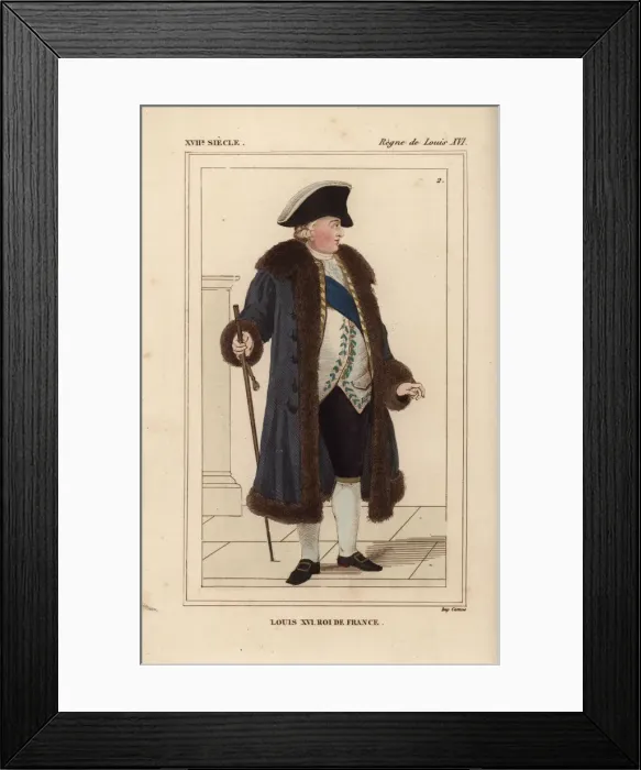 Framed Print : King Louis XVI of France, in winter costume 1776 Framed Print : King Louis XVI of France, in winter costume 1776
