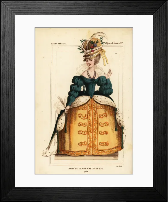 Framed Print : Lady of the court of King Louis XVI, France, 1781 Framed Print : Lady of the court of King Louis XVI, France, 1781