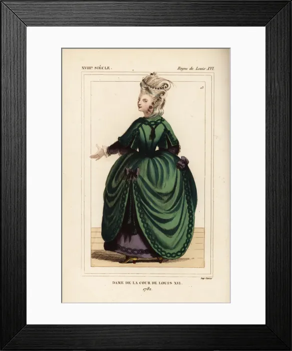 Framed Print : Lady of the court of King Louis XVI, France, 1782 Framed Print : Lady of the court of King Louis XVI, France, 1782