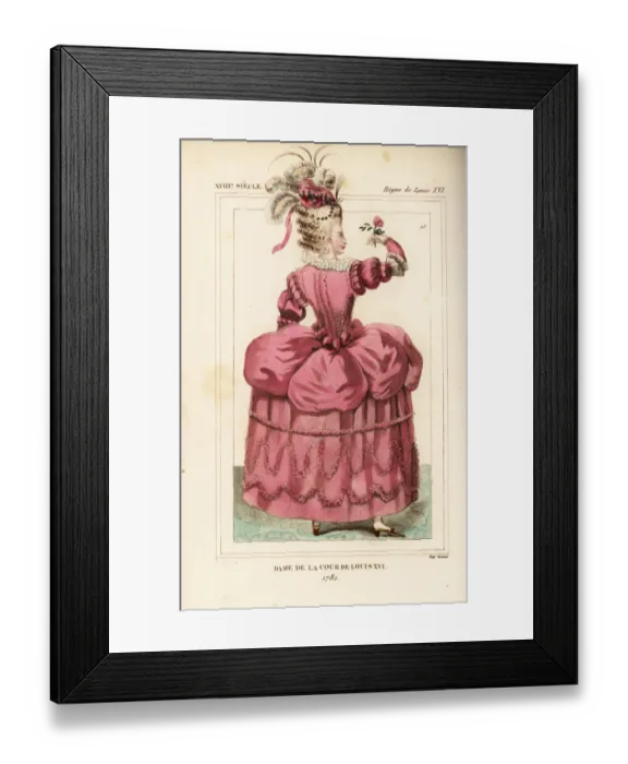 Framed Print : Lady of the court of King Louis XVI, France, 1782