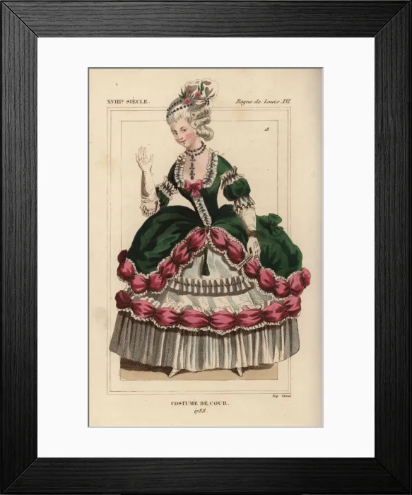 Framed Print : French woman in court costume called la Circassienne, 1788 Framed Print : French woman in court costume called la Circassienne, 1788