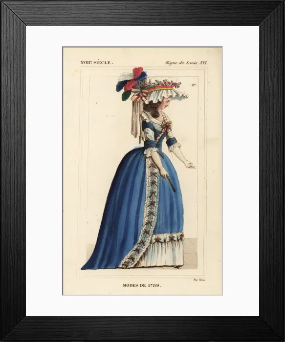 Framed Print : French womens fashions of 1789 Framed Print : French womens fashions of 1789